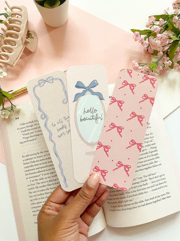 Bow Bookmark Set | Double-Sided Bookmarks