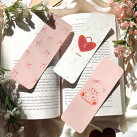 romance bookmarks cute bookmarks coquette bookmarks with bows pink aesthetic book gift ideas for women monthly bookmark club