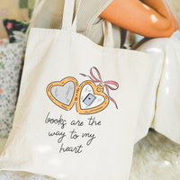 book tote bag cute tote bag, heart locket tote bag book lovers tote, canvas tote bag with pink bow books, book bag for women, womens book bag