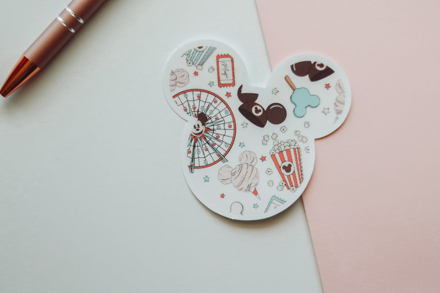 Theme Park Mouse Ears Vinyl Sticker